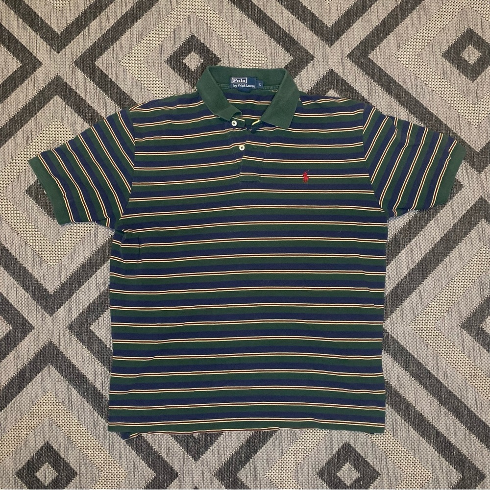 Polo by Ralph Striped Green Polo Shirt